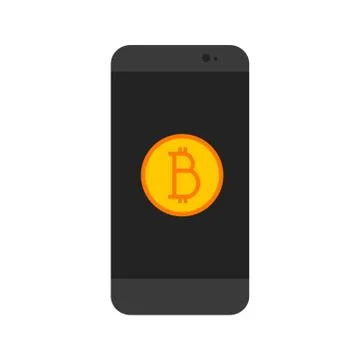 Simple Bitcoin Mobile App Vector Illustration Graphic 库存插图