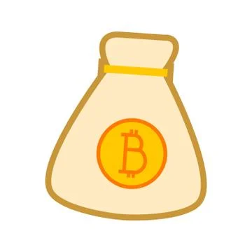Simple Bitcoin Money Bag Vector Illustration Graphic Illustrazione stock