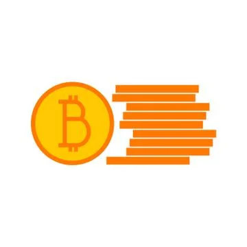 Simple Bitcoin Stack Symbol Vector Illustration Graphic Stock Illustration