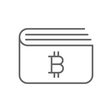 Simple Bitcoin Wallet Thin Line Symbol Icon Design Stock Illustration