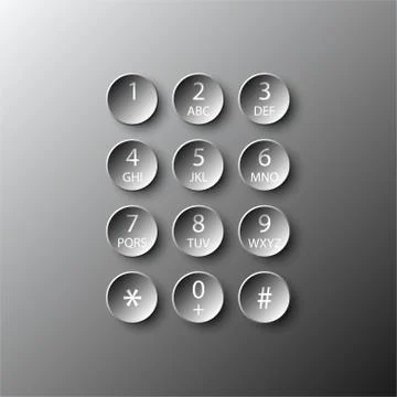 Simple black 3d number dial circle button paper for website presentation cove Stock Illustration