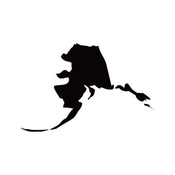 Simple Black Alaska State Map Stock Illustration