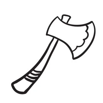 Simple black and white axe Stock Illustration