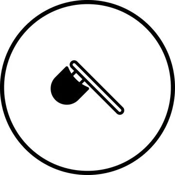 Simple Black and White Axe Illustration within a Circular Border Design Graph イラスト素材