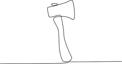 Simple black and white axe icon drawing Vector Illustration