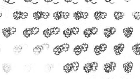 Simple black and white background, stripes, wavy with black dots Stock Footage 219491114