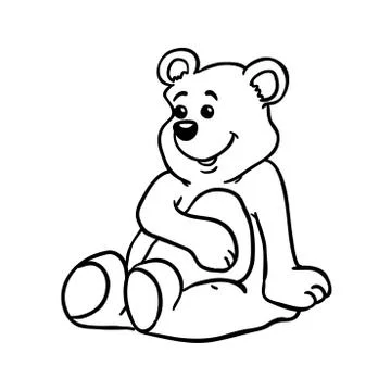 Simple black and white bear Stock Illustration