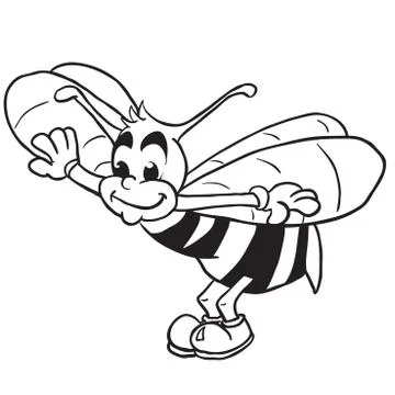 Simple black and white bee Stock Illustration