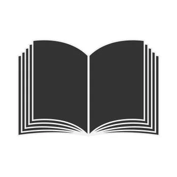 Simple black and white book or magazine icon Stock Illustration