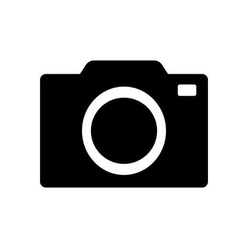 Simple black and white camera icon. Stock Illustration
