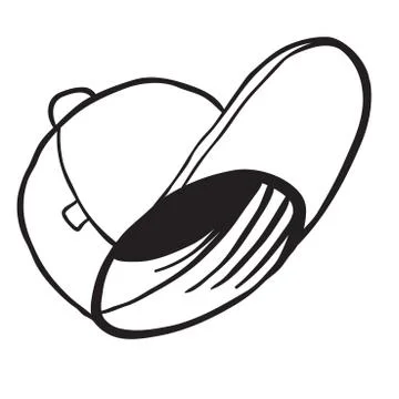 Simple black and white cap Stock Illustration