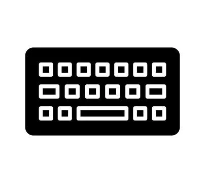 Simple Black and White Computer Keyboard Icon for Digital Applications 스톡 일러스트