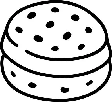Simple black and white cookie illustration Stock Illustration