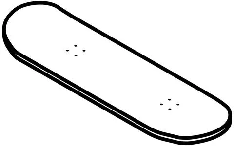 Simple black and white deck isometrics icons, skateboard parts Stock Illustration