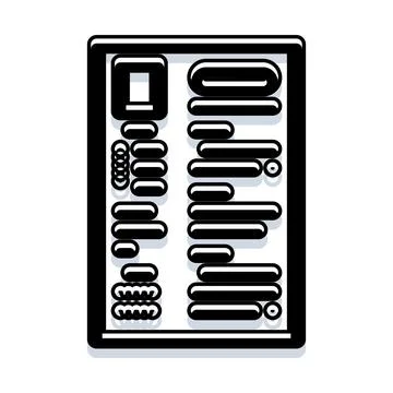 Simple black and white design document interface template Stock Illustration