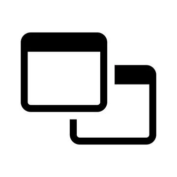 Simple black and white digital window icons. Stock Illustration