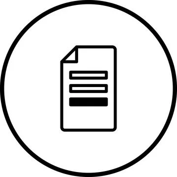 A Simple Black and White Document Icon for Digital or Print Media Design Stock Illustration