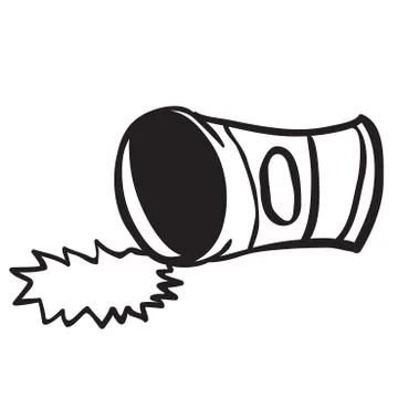 Simple black and white empty can Stock Illustration