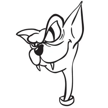 Simple black and white evil cat Stock Illustration