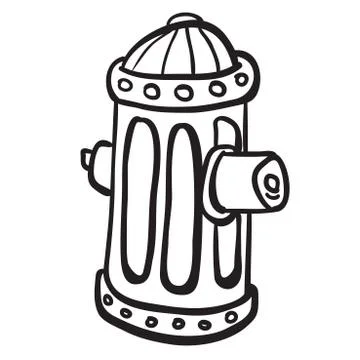 Simple black and white fire hydrant Stock Illustration