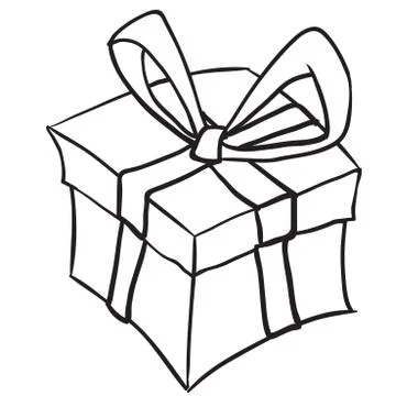 Simple black and white gift box Stock Illustration