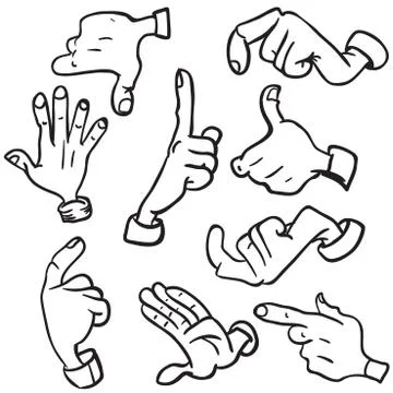 Simple black and white hands Stock Illustration