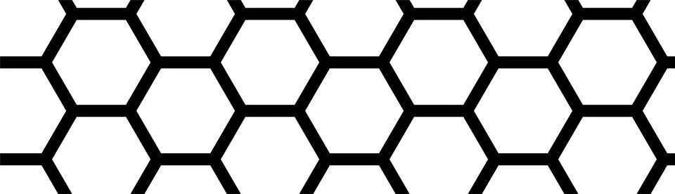 Simple black and white hexagonal or honeycomb pattern, seamless background Stock Illustration