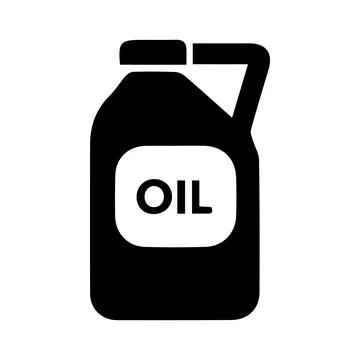 Simple black and white icon of a container of oil. Stock Illustration
