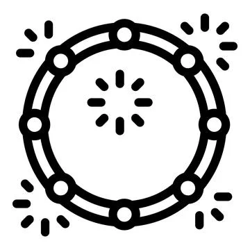 Simple black and white icon representing a circular progress bar with eight n Ilustración de archivo