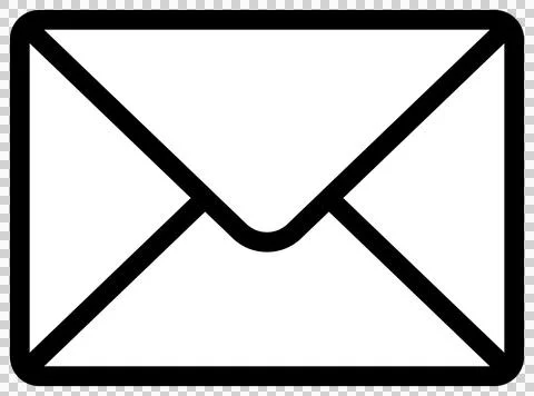 Simple black and white icon of email Stock Illustration