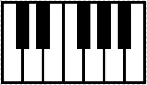 Simple black-and-white icon of piano keys. Illustrazione stock
