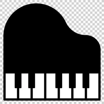 Simple black-and-white icon of a grand piano. Stock Illustration