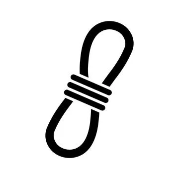 Simple Black and White Illustration of a Single Loop Rope Design 스톡 일러스트