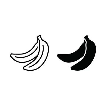 Simple black and white illustration of bunch of ripe bananas with transpare.. Stock Illustration