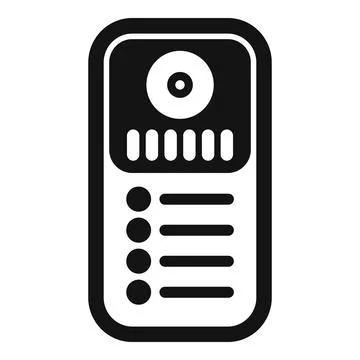 Simple black and white intercom icon showing security イラスト素材