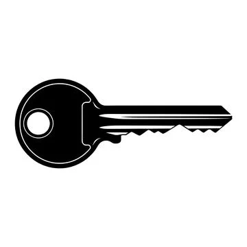 Simple black and white key illustration Stock Illustration
