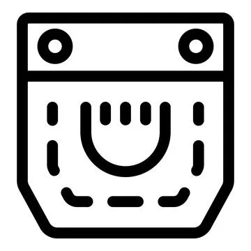 Simple black and white line art icon of a computer chip Illustrazione stock