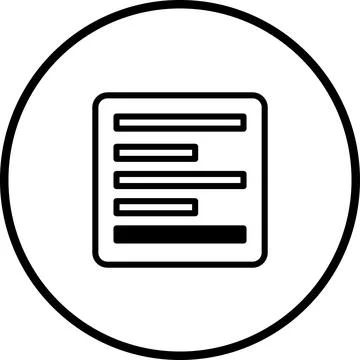 Simple Black and White List Icon Inside Circle for Data Visualization Designs Stock Illustration