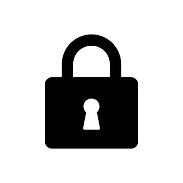 Simple black and white lock icon. Stock Illustration