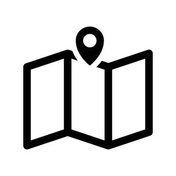Simple black and white map icon. Stock Illustration