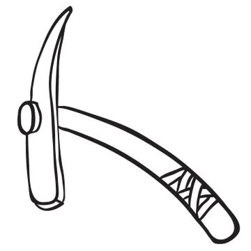 Simple black and white mattock Stock Illustration