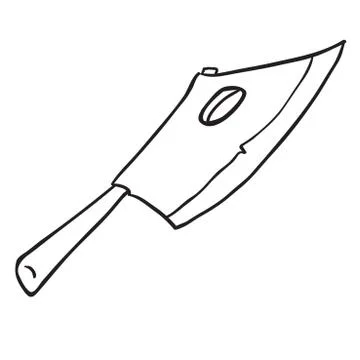 Simple black and white meat chopper Stock Illustration