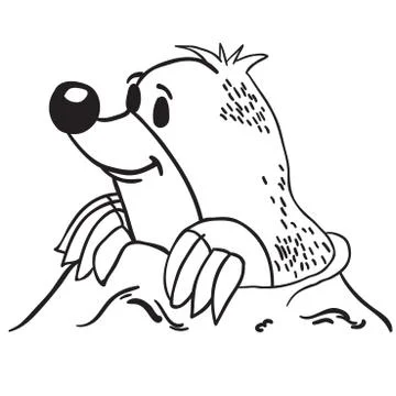 Simple black and white mole Stock Illustration