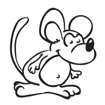 Simple black and white mouse Stock Illustration