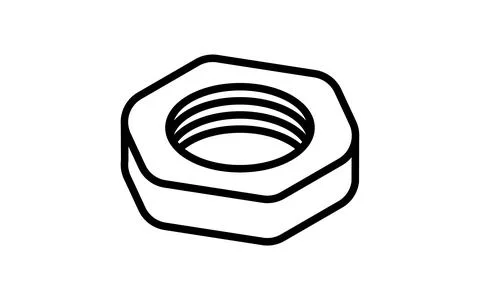 Simple black and white nut isometrics icon, skeletal parts Stock Illustration