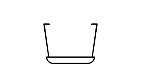Simple black and white outline of a microwave, highlighting its basic struc.. Video stock 333549636
