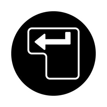 Simple black and white representation of an enter key icon, emphasizing dig.. Stock Illustration