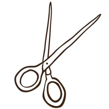 Simple black and white scissors Stock Illustration