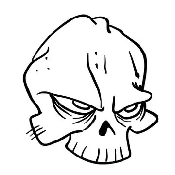 Simple black and white skull 1 Illustrazione stock