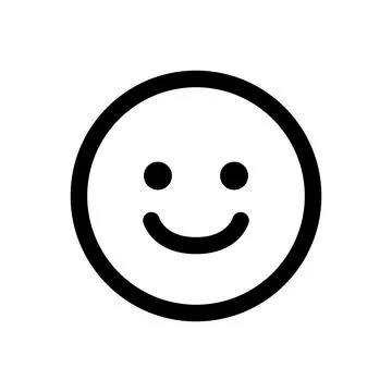 Simple black and white smiley face Icons of Stock Illustration